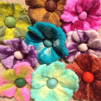 Wet Felted Flowers (In-person)