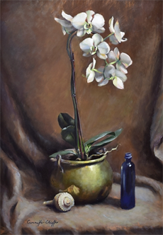742- Luminous Floral Oil Painting