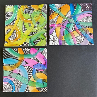 Kumomi- A Zentangle and Painting Collaboration