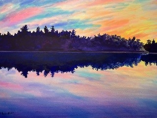 245-Watercolor Reflections on Water